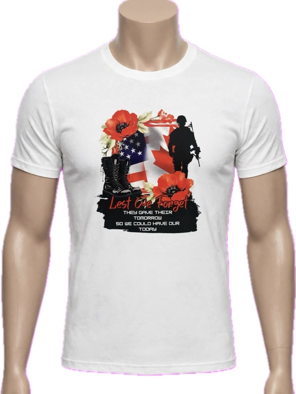 Lest We Forget Memorial Graphic Tee - White